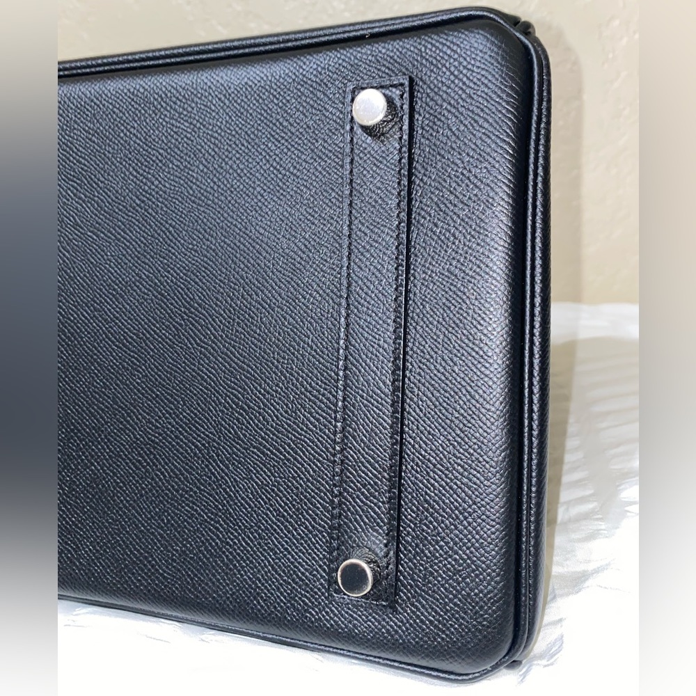 HP🎉RARE HERMÈS BIRKIN BRUSHED PALLADIUM HW EPSOM BLACK LEATHER 35 cm - Picture 7 of 16